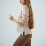تیشرت سوزنی چاکدار - Image 2